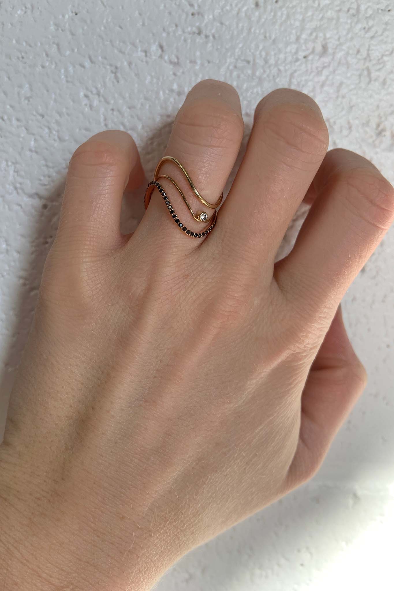 Tiny Diamond Wavves Ring